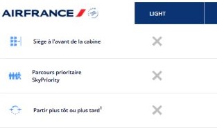 tatif light flex standard Air France