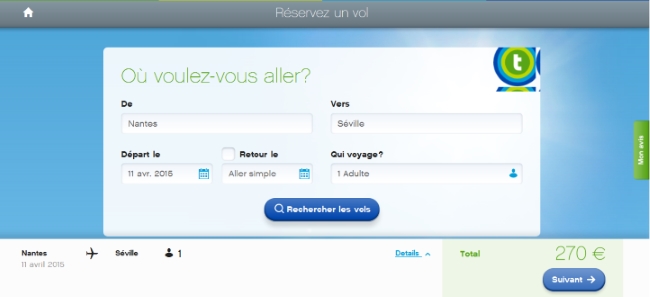 site internet Transavia 